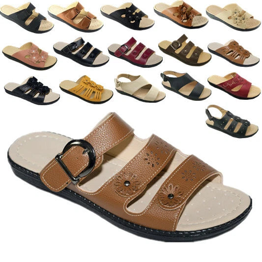 New Women Sandals Shoes Gladiator Slip On Fashion Slide Shoes Size 5 - 10
