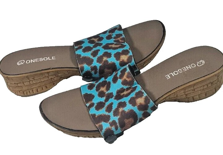 Onesole Quick Change Interchangeable Soft Step Cork Wedge Heels Shoe Sz 8