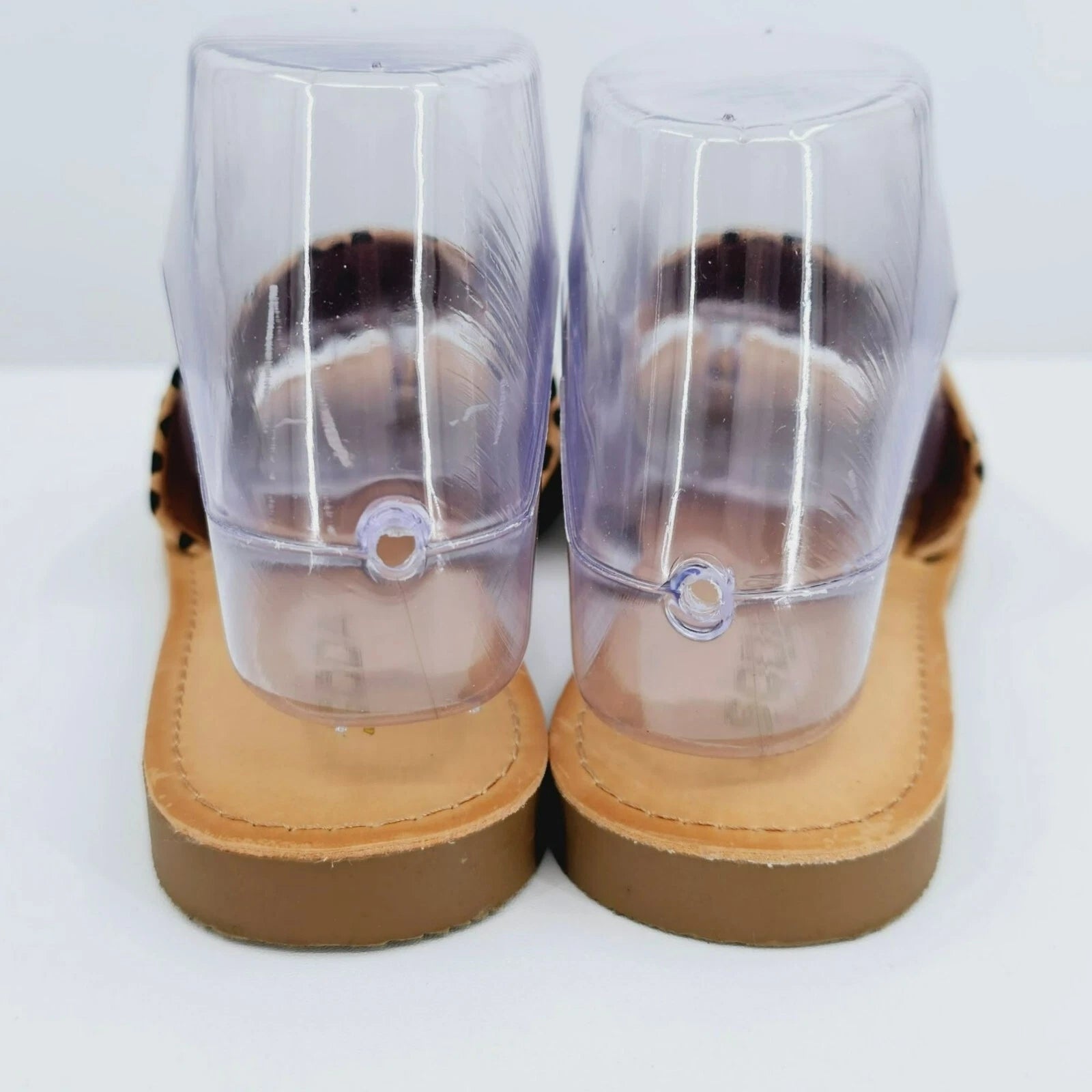 Soda Efron Cheetah Print Slide Sandals 6 Brown Black Tan Faux Suede Fabric Flats