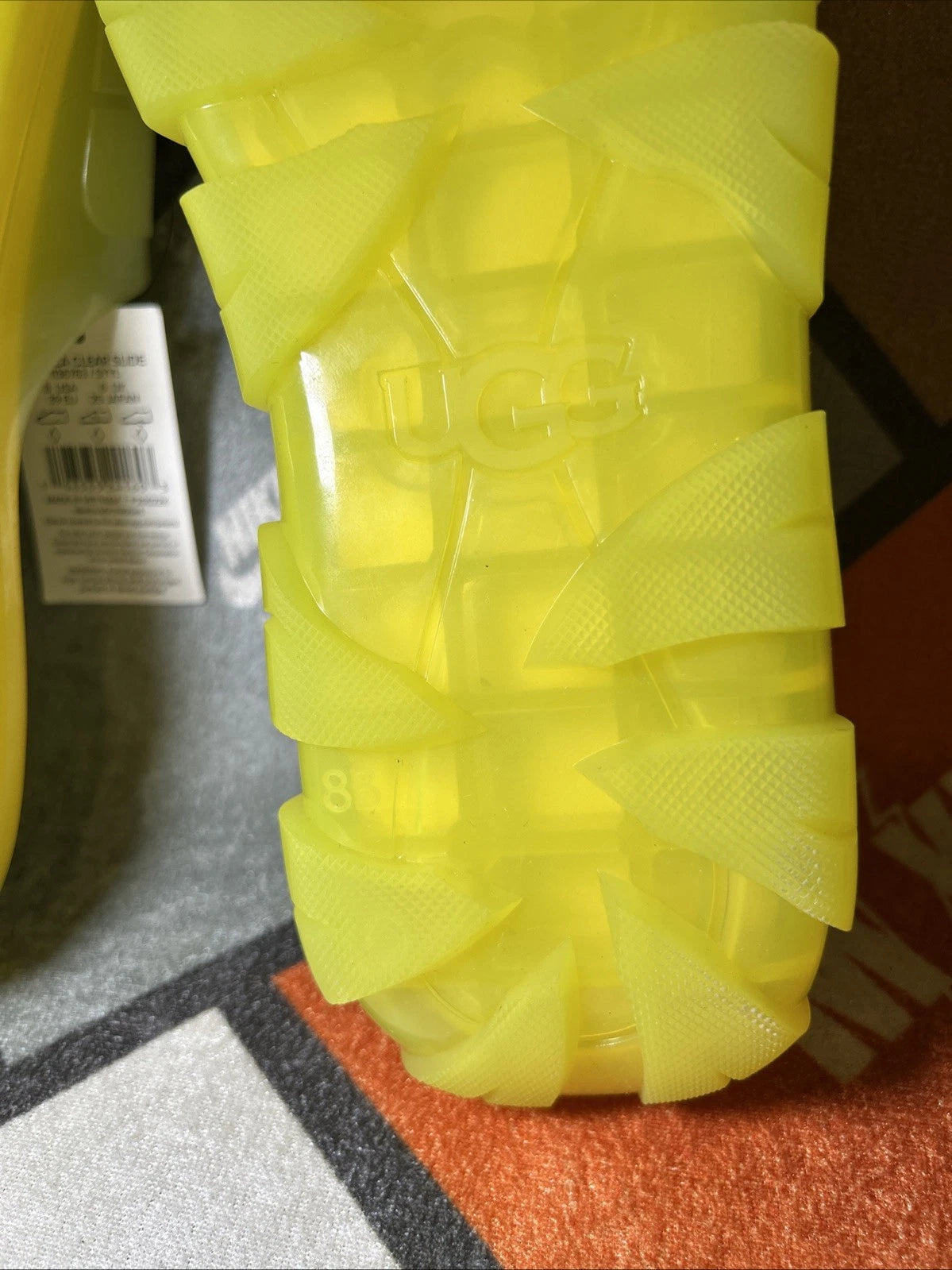 UGG Jella Clear Yellow Slides Size 8 Women’s