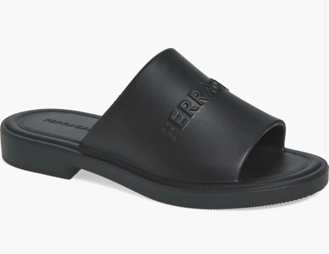 Salvatore Ferragamo Women’s Jelly Black Slide Sanal Size 9