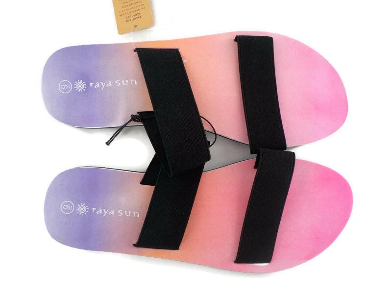 Raya Sun RS Surf Slide Flip Flops Ladies SZ 9 Pastel Sunrise Sunset Womens Beach