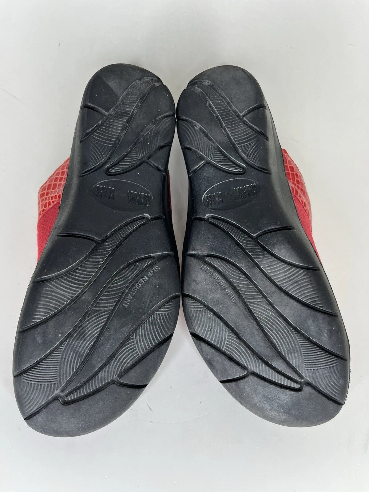 Helle Fashion Comfort Sandals Slides Wedge Heel Women Sz 38 US 7 Red Croc Spain