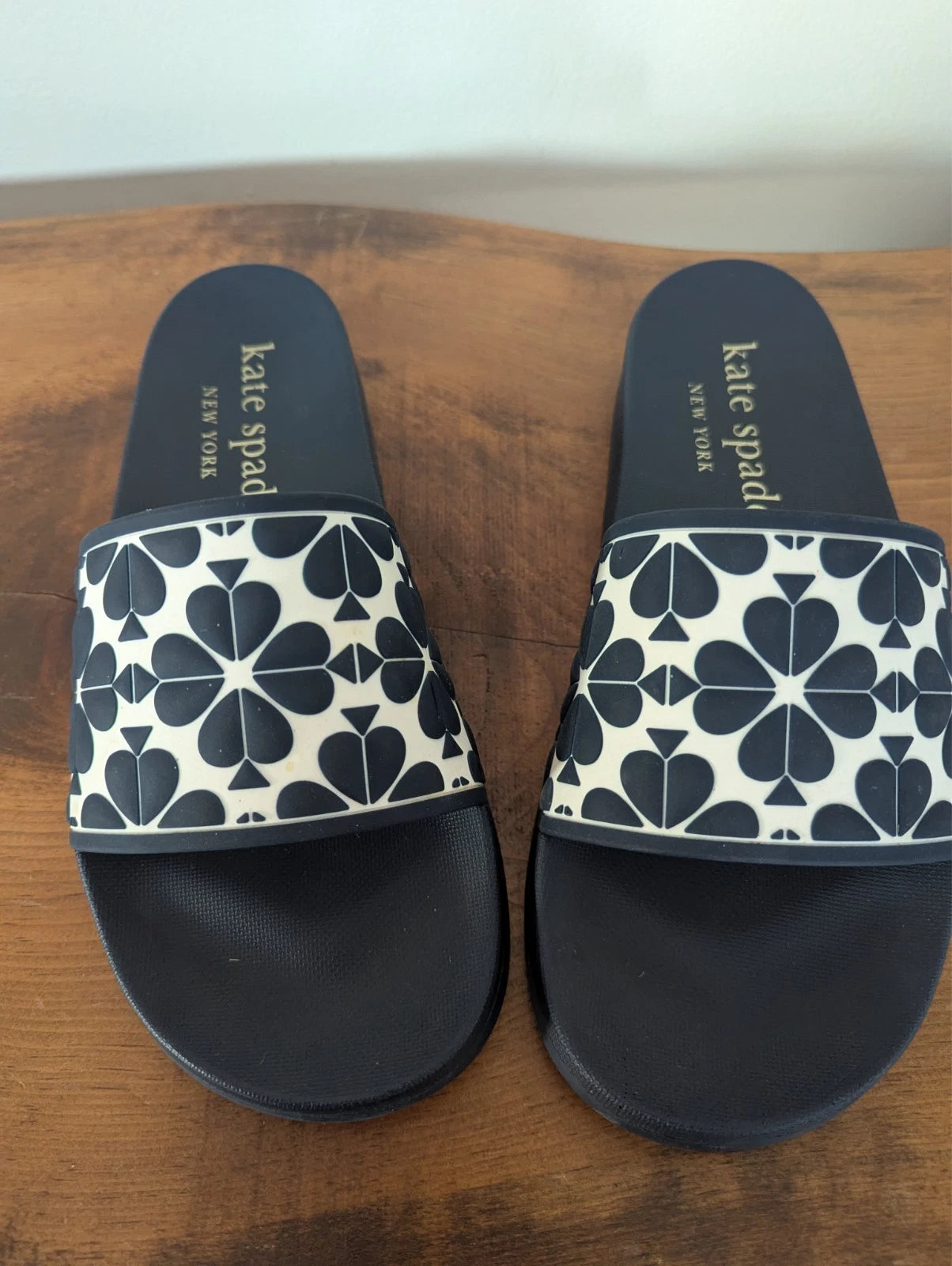 Kate Spade Olympia Slip On Logo Sandal Slides In navy blue Size 9B