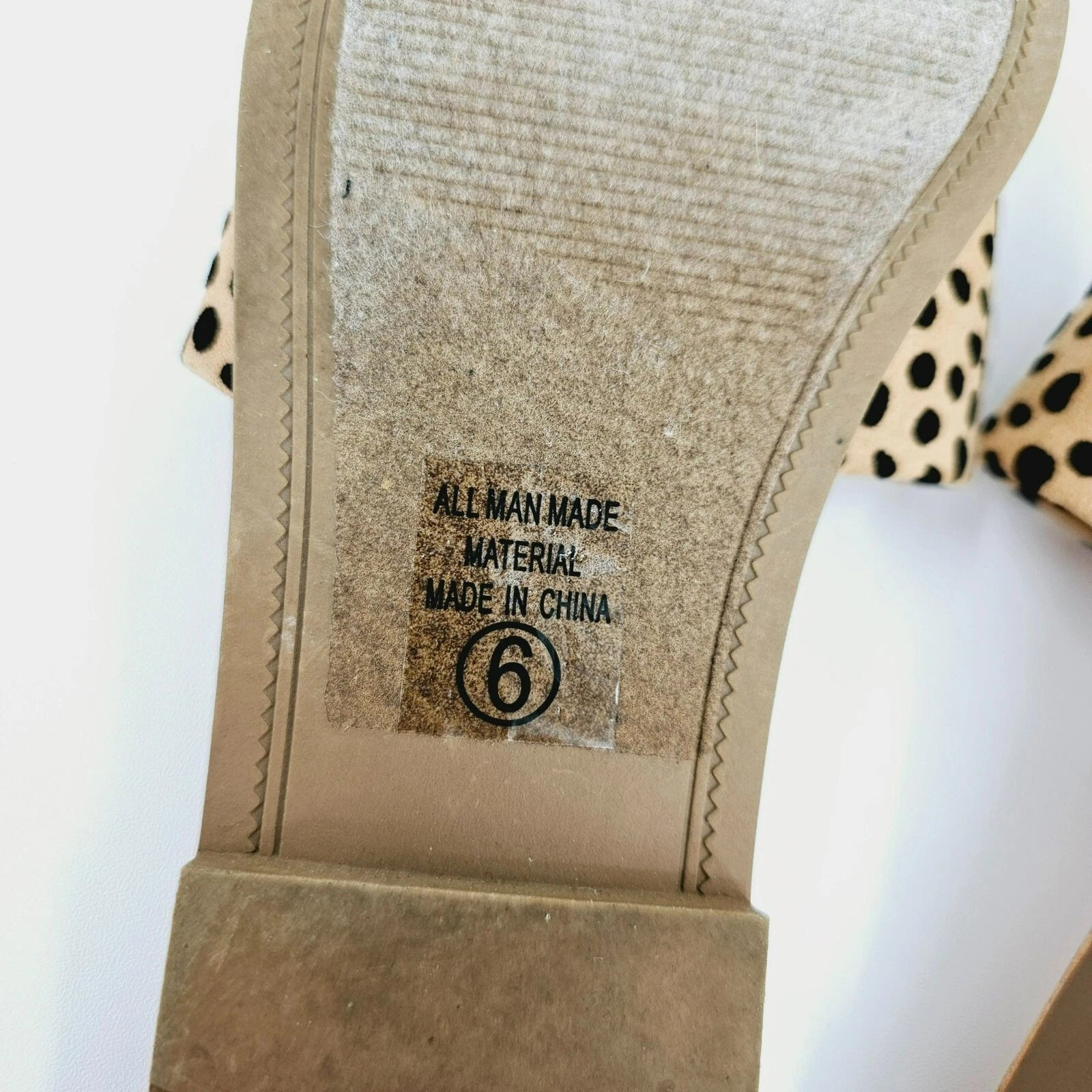 Soda Efron Cheetah Print Slide Sandals 6 Brown Black Tan Faux Suede Fabric Flats