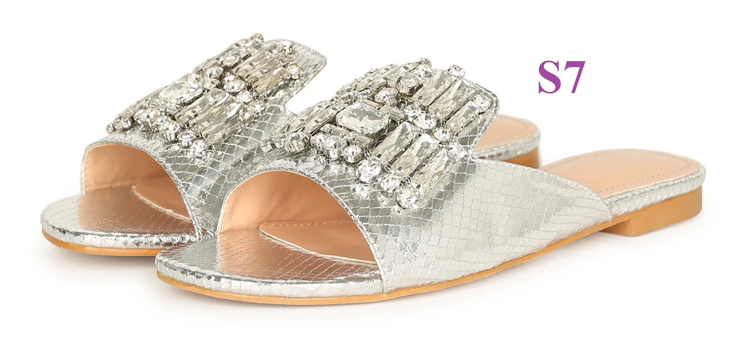KARAUSA Fashion Bling Rhinestone  2 Buckles Sandal Slides, 2x$30, KARAUSA store