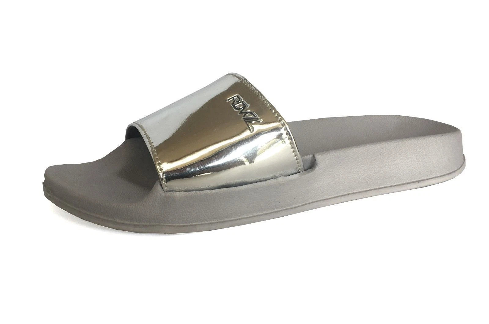 New Women's Metallic Fashion Slide Soft Rubber Bottom Beach Gym Pool Party-1818