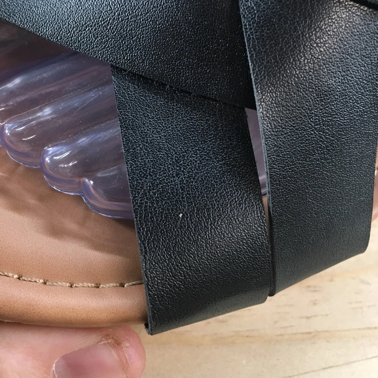 Style & Co. Sandals Womens 8 M Violette Wedge Slides Black Faux Leather Cork NEW