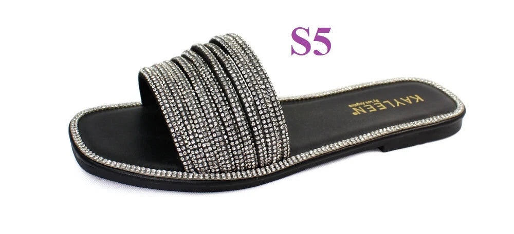 KARAUSA Fashion Bling Rhinestone  2 Buckles Sandal Slides, 2x$30, KARAUSA store