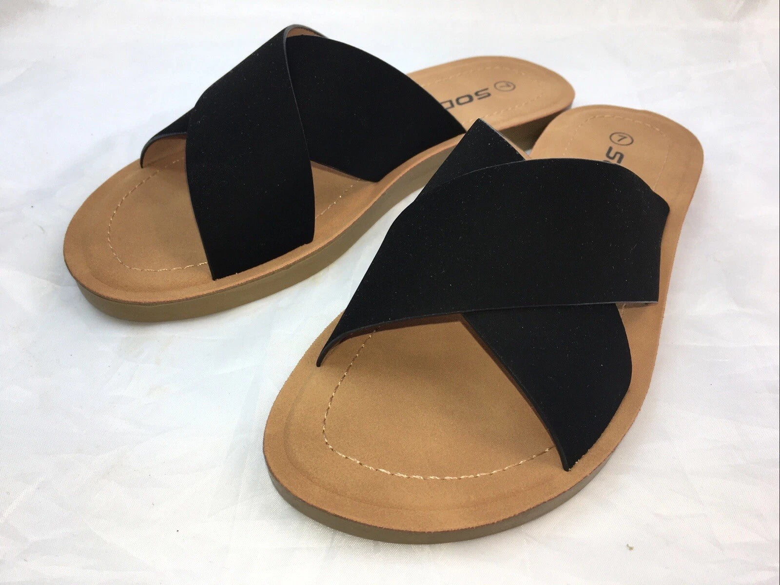 SODA-REFLECT-S NUBUCK PU X BANDS Flat Slide CASUAL Fashion Women Sandal Slip On