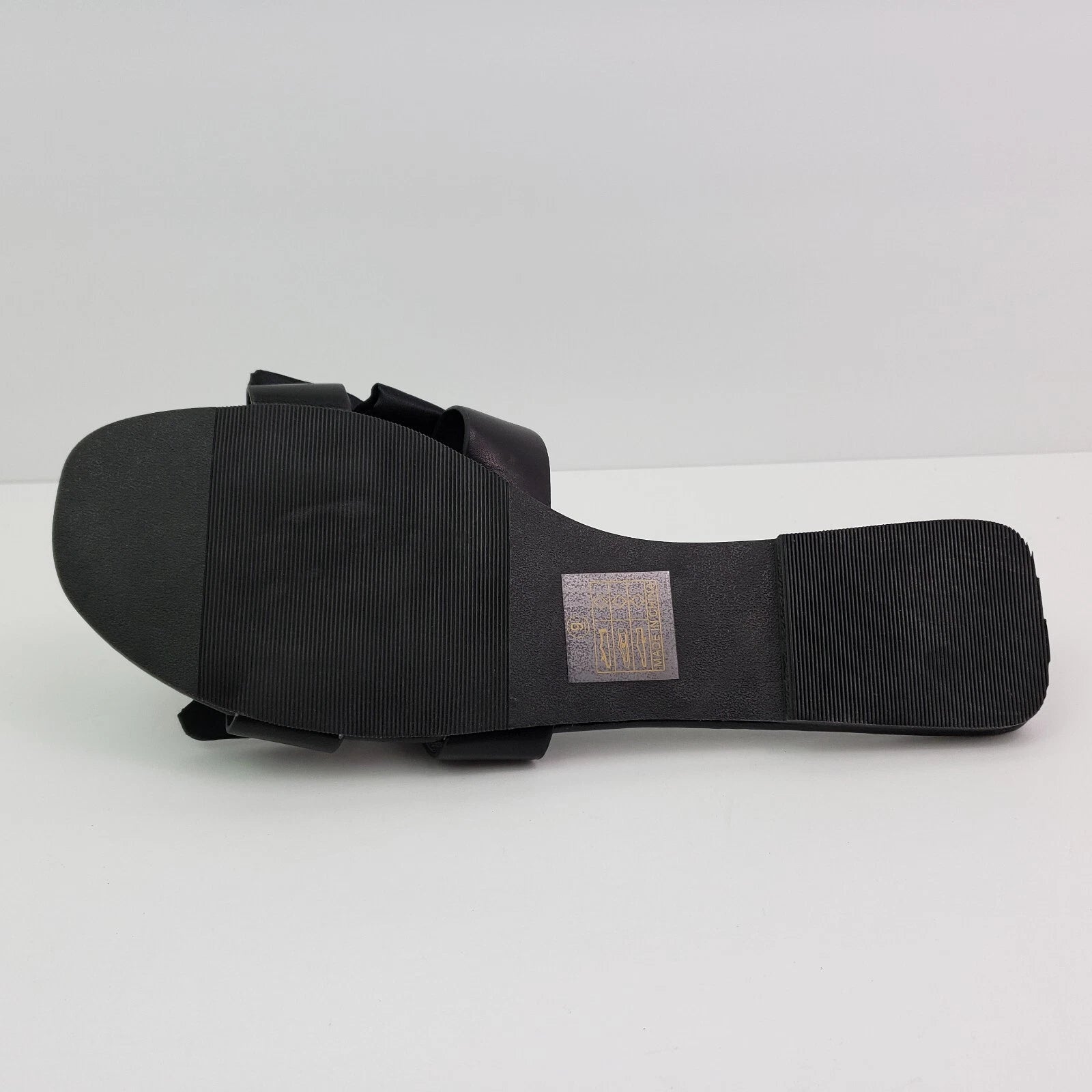 Musshoe Womens Size 9 Black Bow Slip On Formal Fashion Slide Flat Sandals