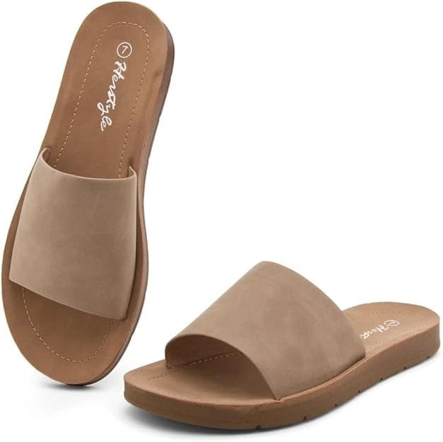 Herstyle Women’s Flat Sandals 2025 – Dressy Fashion Slides with Cushioned Size 9