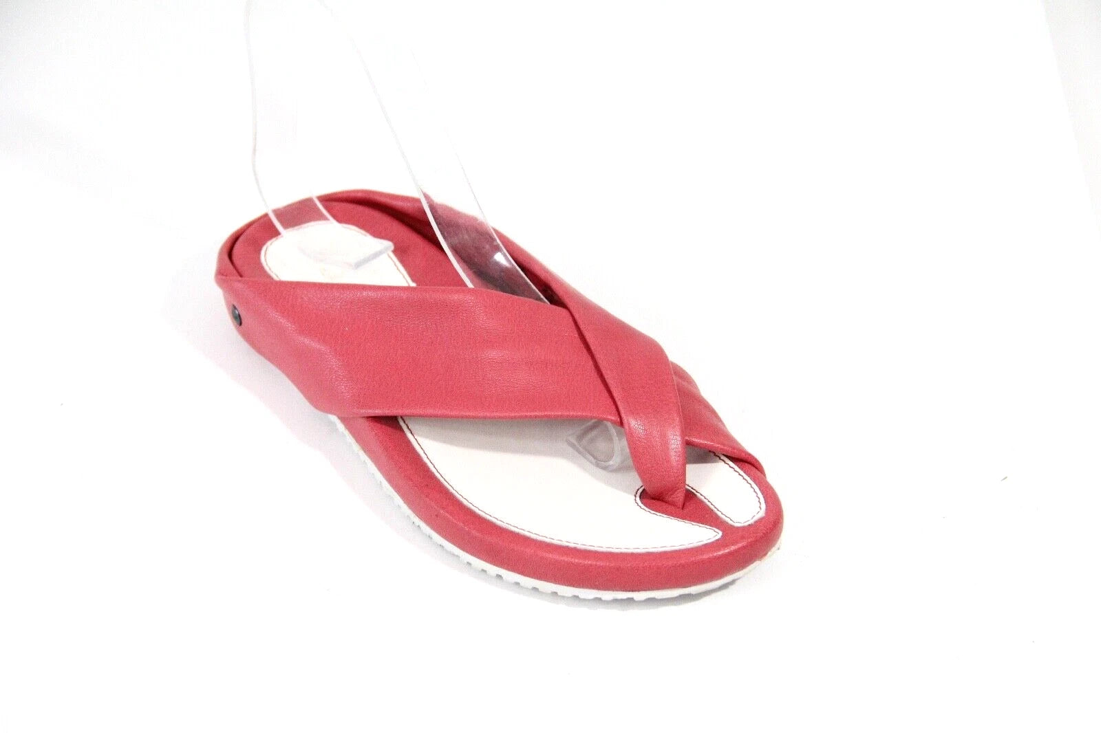 Women Flat Leather Sandals Flip Flop sz 8 Slide unique modern style J Shoes