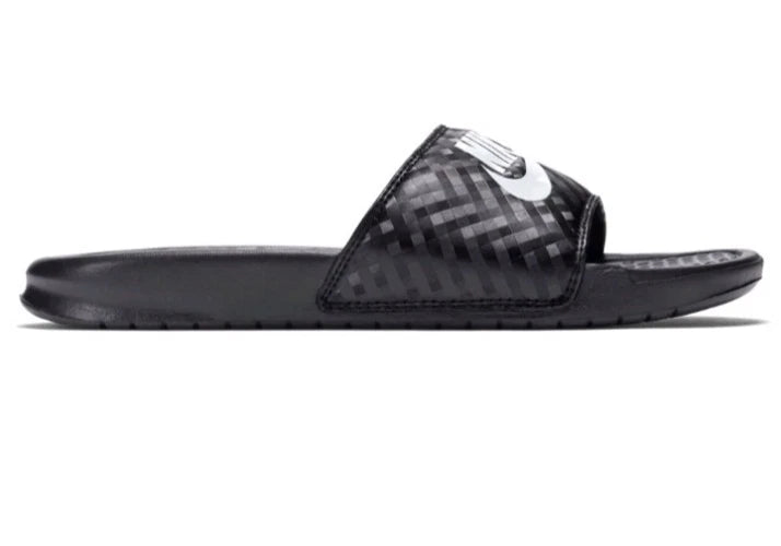 Nike Benassi Jdi Black White 343881-011 Women's # 6 Slide Sandals Gloss Fashion