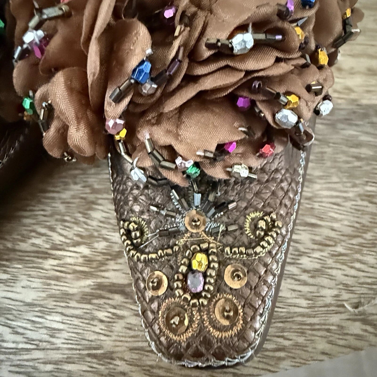 John Fashion Sequin Slide Dress Shoes Size 8