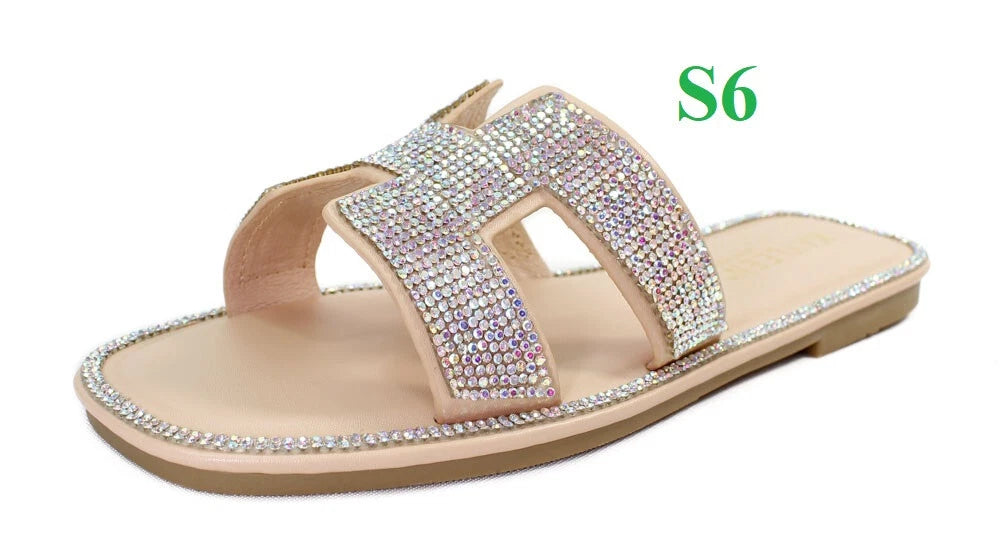 KARAUSA Fashion Bling Rhinestone  2 Buckles Sandal Slides, 2x$30, KARAUSA store