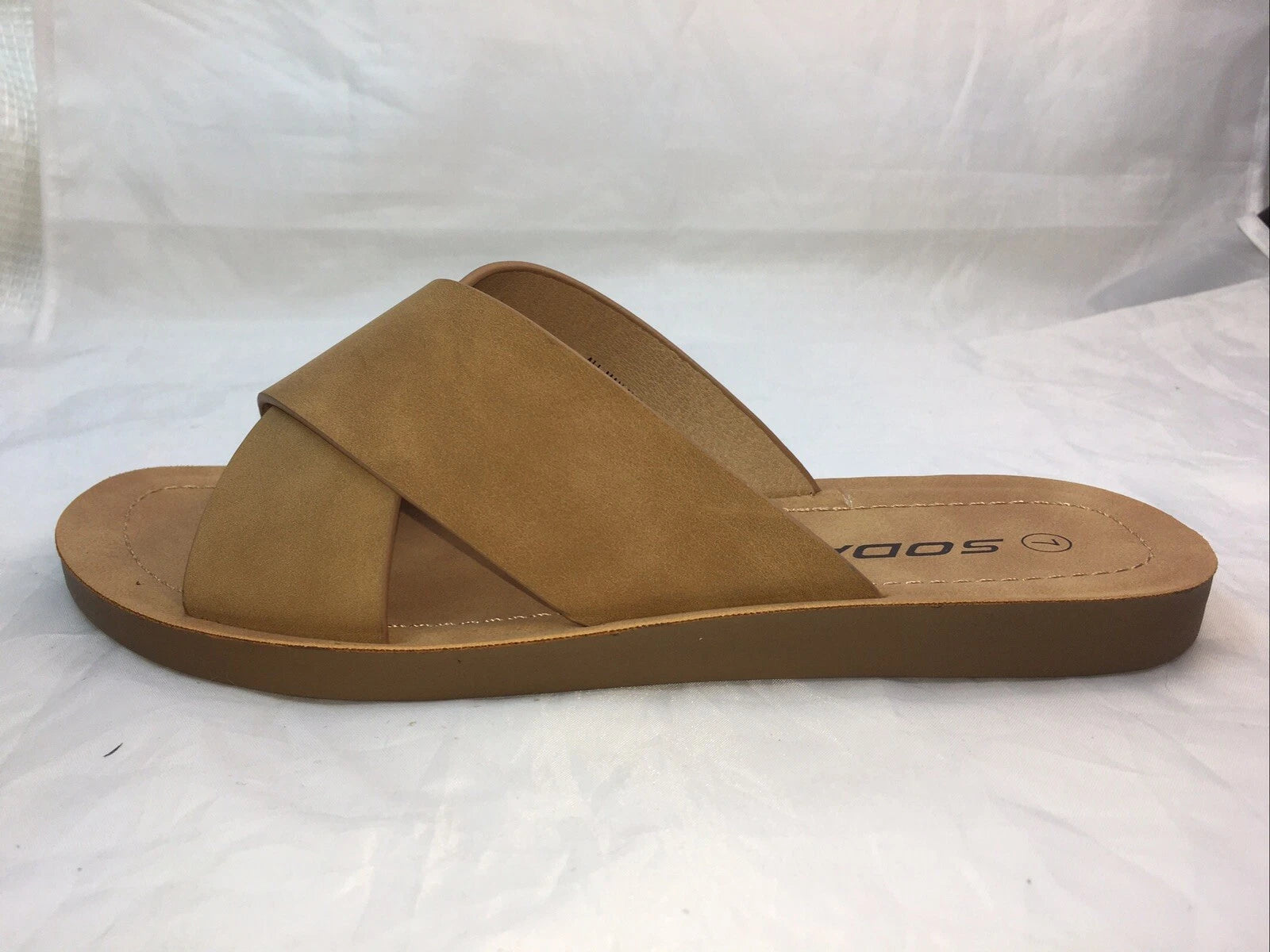 SODA-REFLECT-S NUBUCK PU X BANDS Flat Slide CASUAL Fashion Women Sandal Slip On