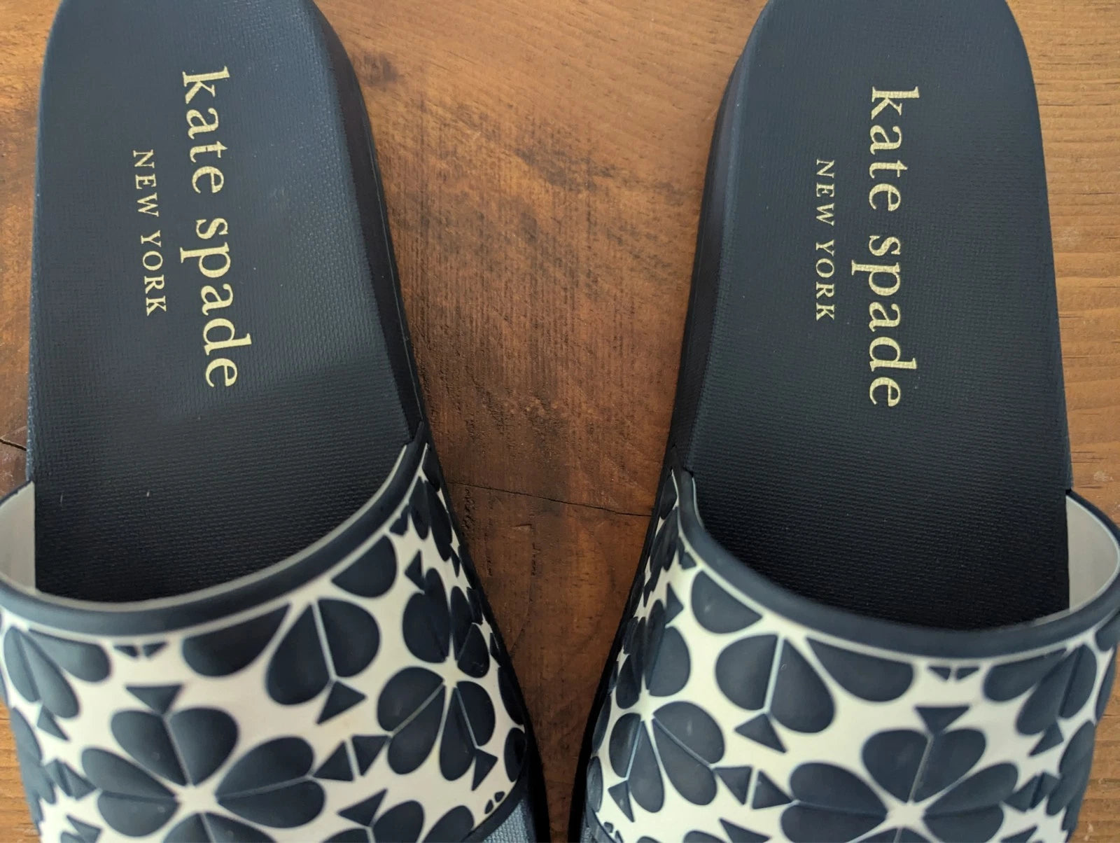 Kate Spade Olympia Slip On Logo Sandal Slides In navy blue Size 9B