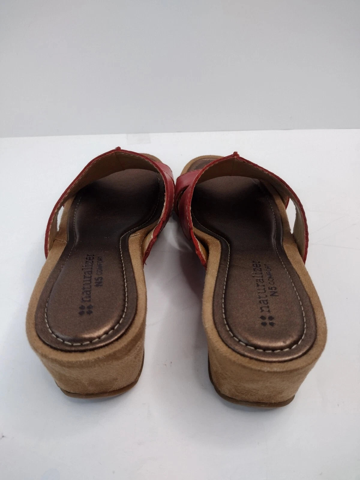 Naturalizer Pengo Style Cognac Color Slide Wedge Sandals.