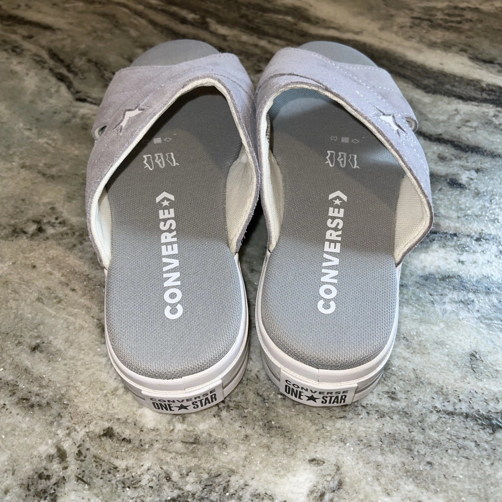 Women's 6.5 Converse One Star Slide Sandals grey Suede Leather NEW without box