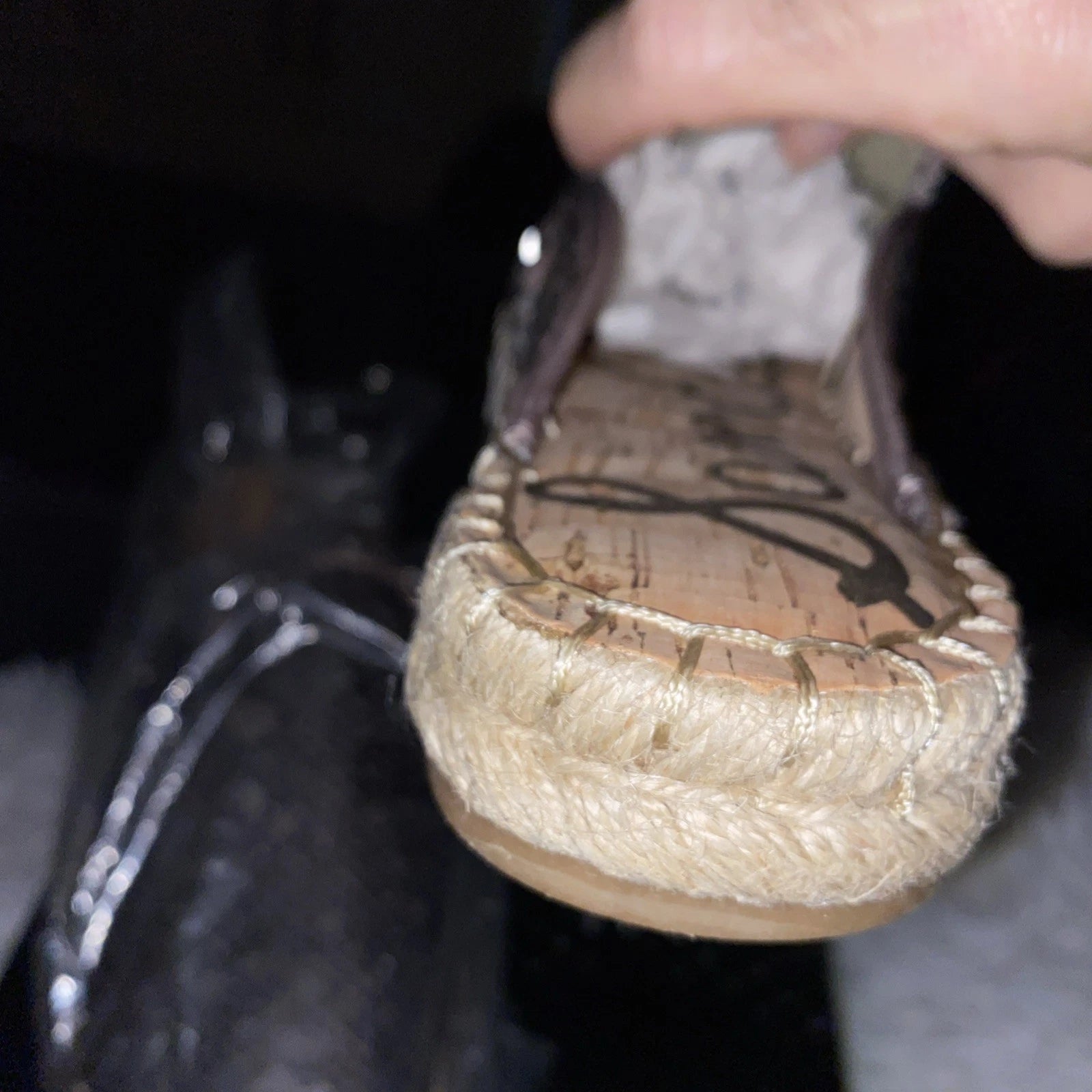 Sam Edelman Kerry Slip On Espadrille Slide Mule Flats Pewter Sequins Size 8 NIB