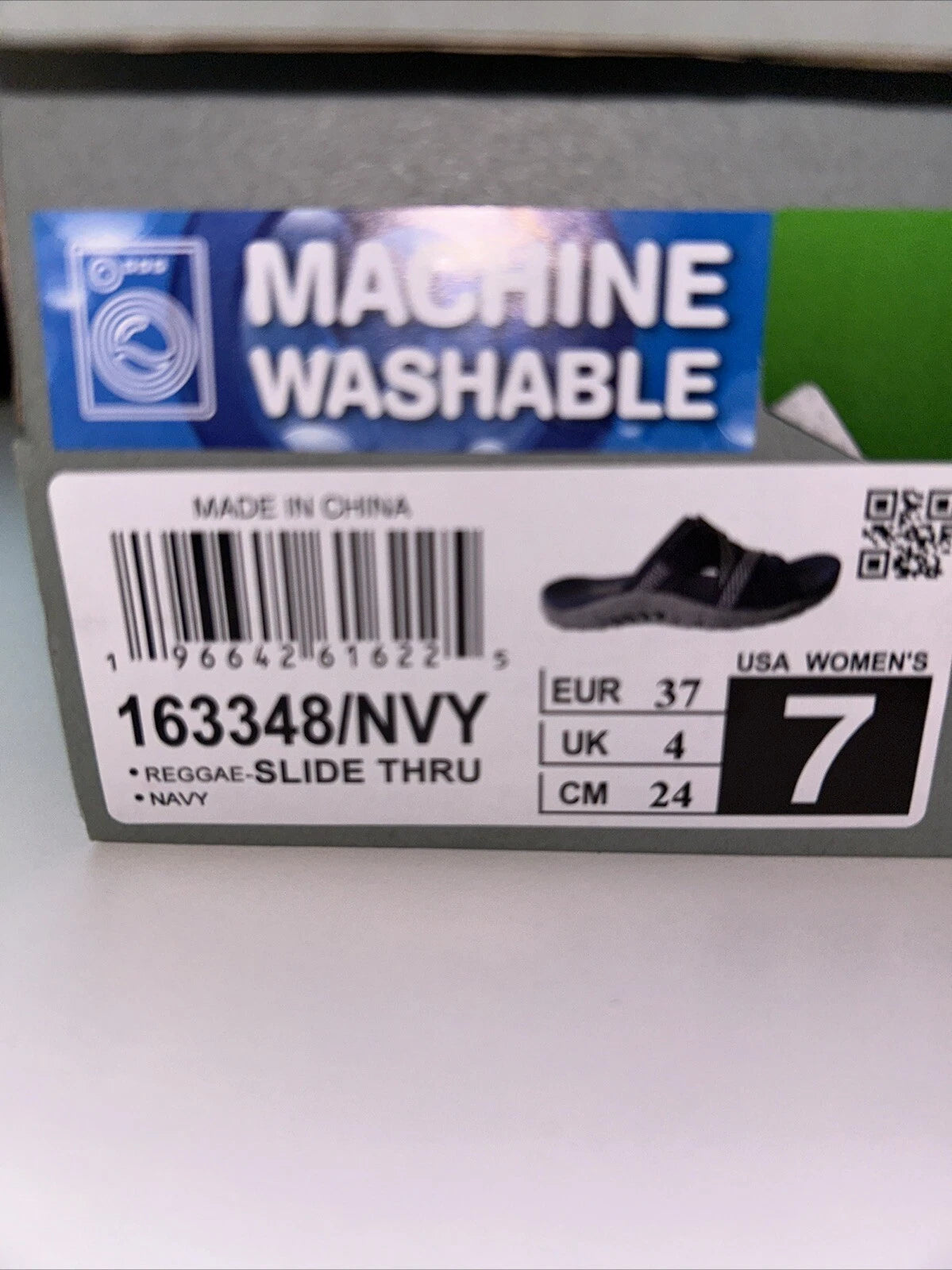 NWB Skechers Women's Reggae Slide Thru NAVY Slide Sandals Size 7 Style 163348