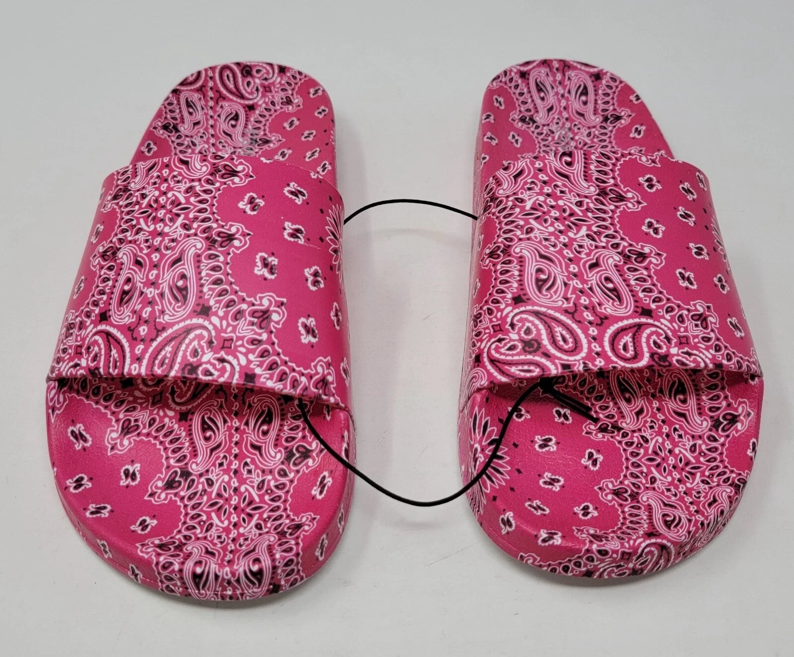 Steve Madden Sofi Pink Multi Paisley Printed Slide Sandals Size 7