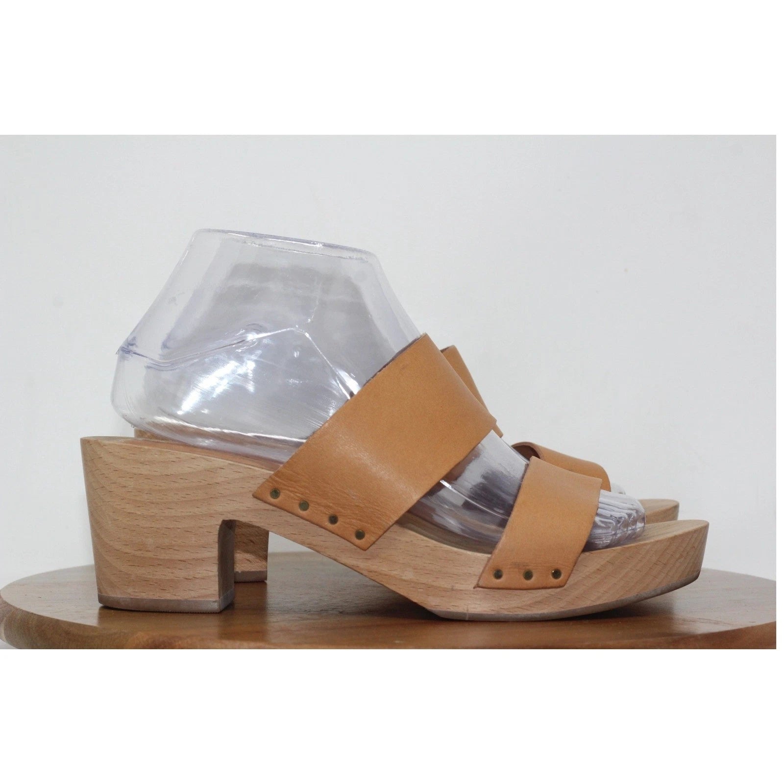 Madewell Clara Leather Clogs Platform Slide Sandals Minimalist Style Size 7