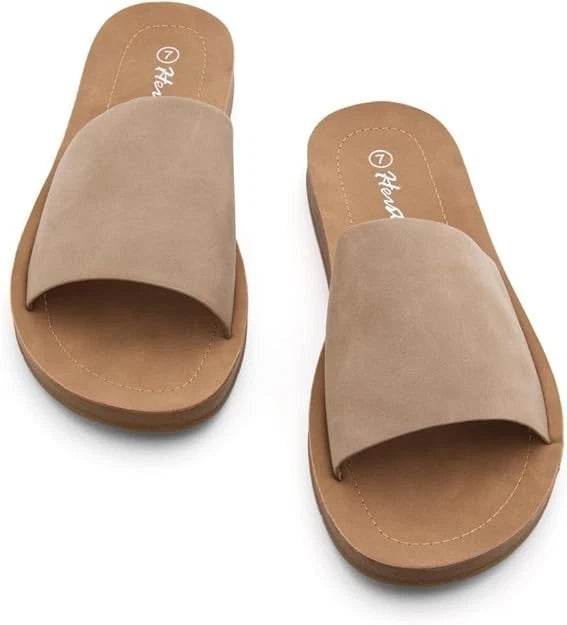 Herstyle Women’s Flat Sandals 2025 – Dressy Fashion Slides with Cushioned Size 9