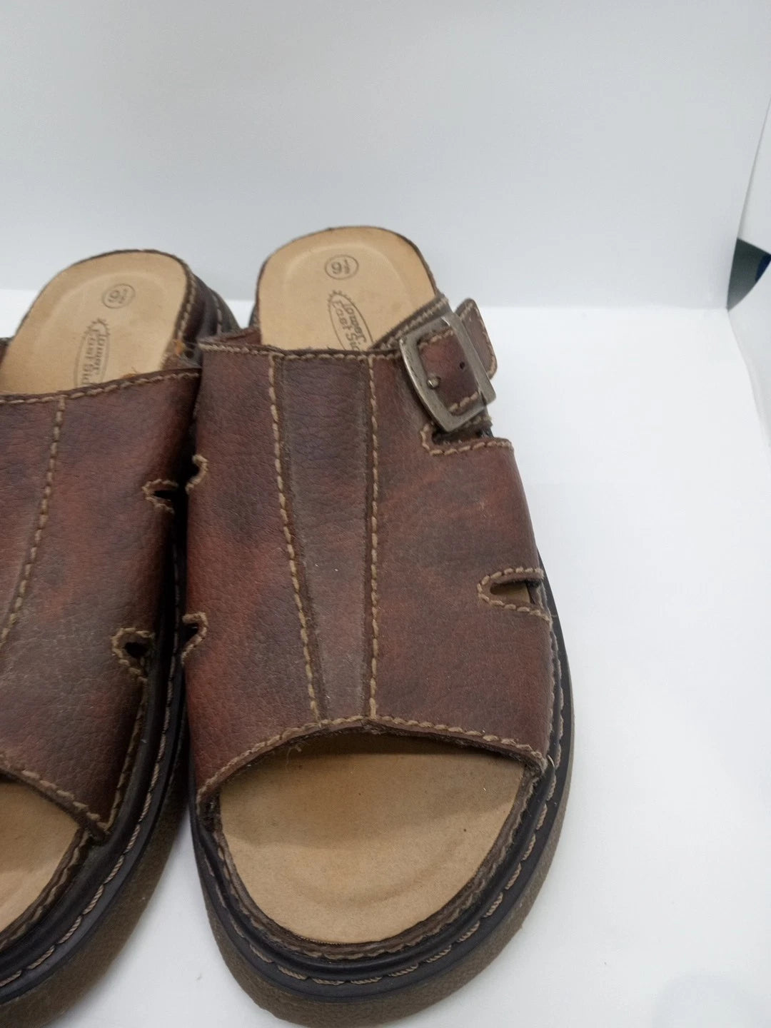 Lower East Side Women's Size 9.5 90's/Y2K-Style Chunky Slide Sandals Brown