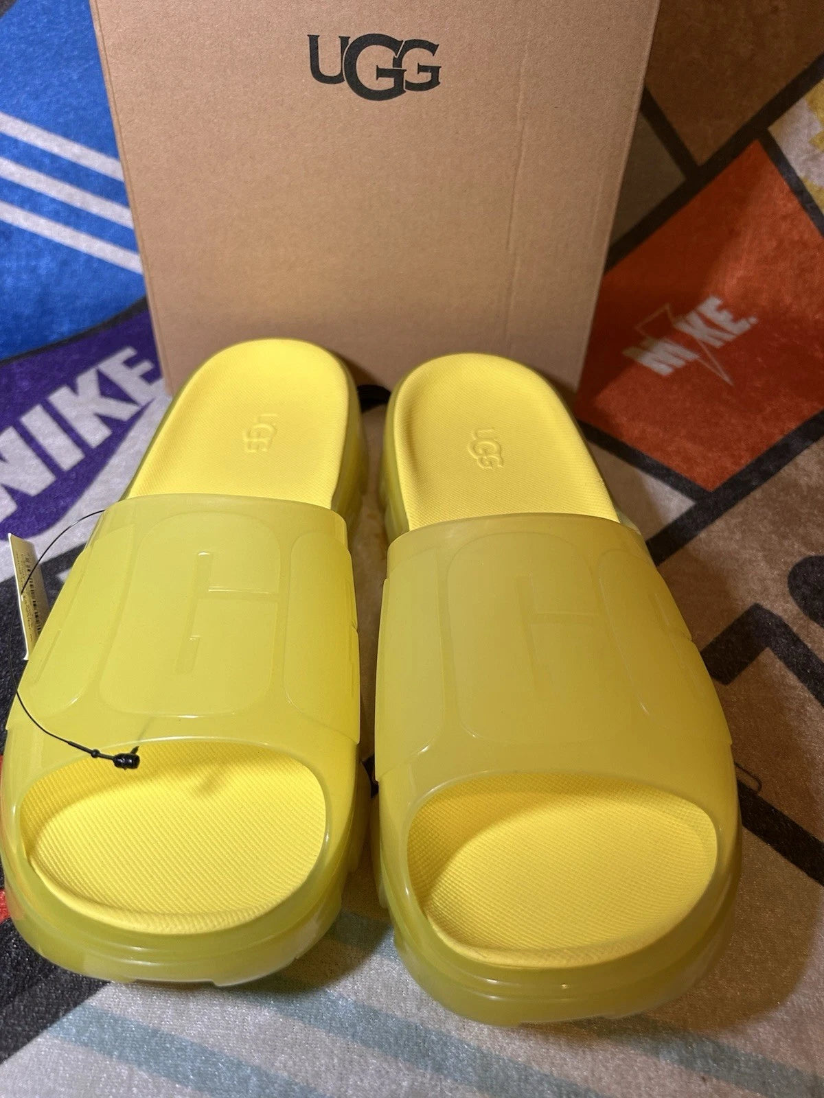 UGG Jella Clear Yellow Slides Size 8 Women’s