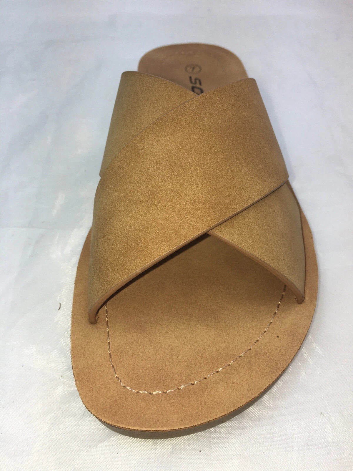 SODA-REFLECT-S NUBUCK PU X BANDS Flat Slide CASUAL Fashion Women Sandal Slip On