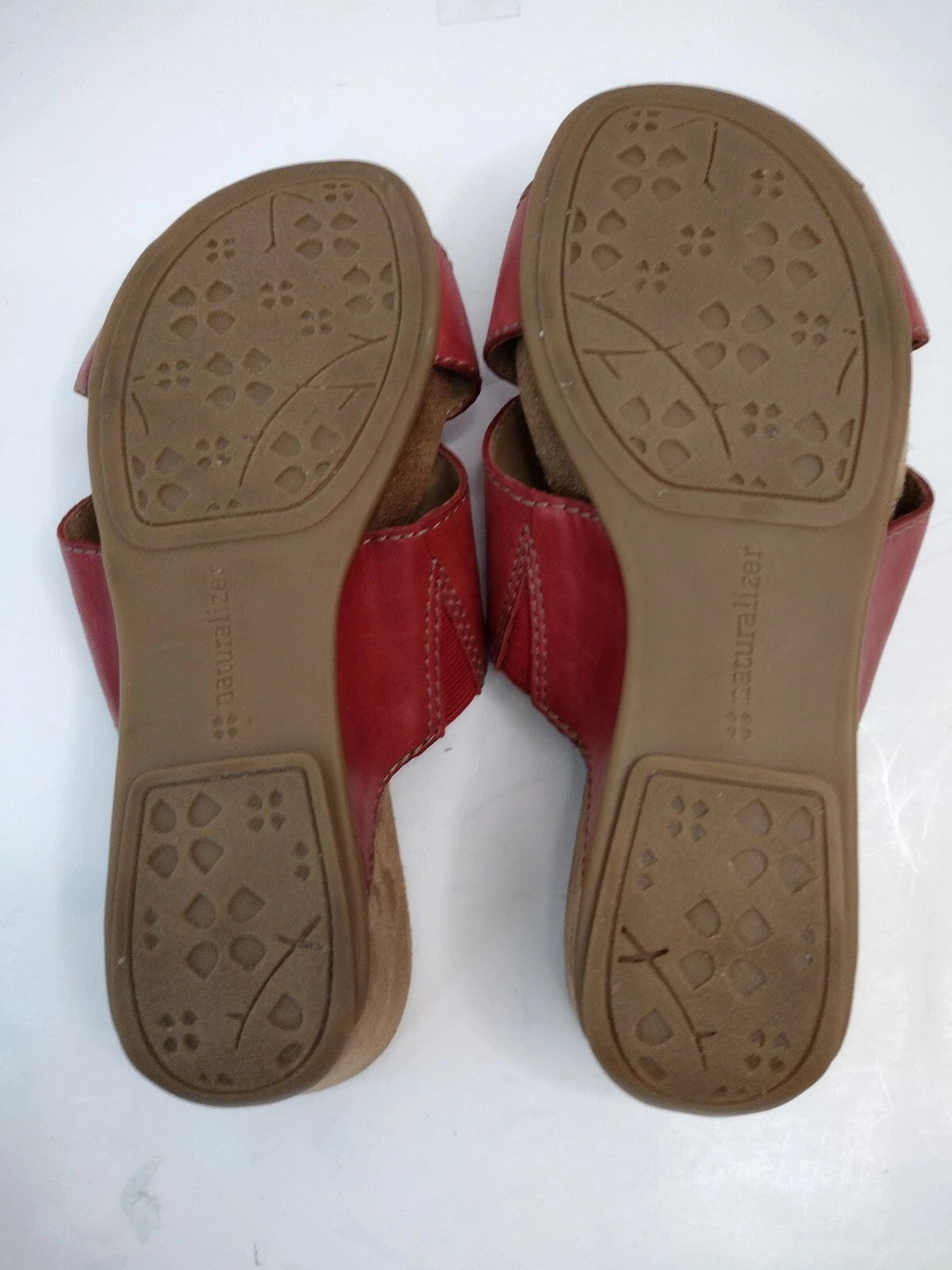 Naturalizer Pengo Style Cognac Color Slide Wedge Sandals.