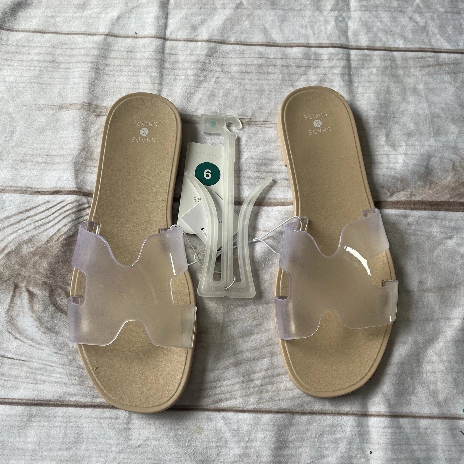 shade and shore 9 H Style Clear Sandals Designer Inspired New