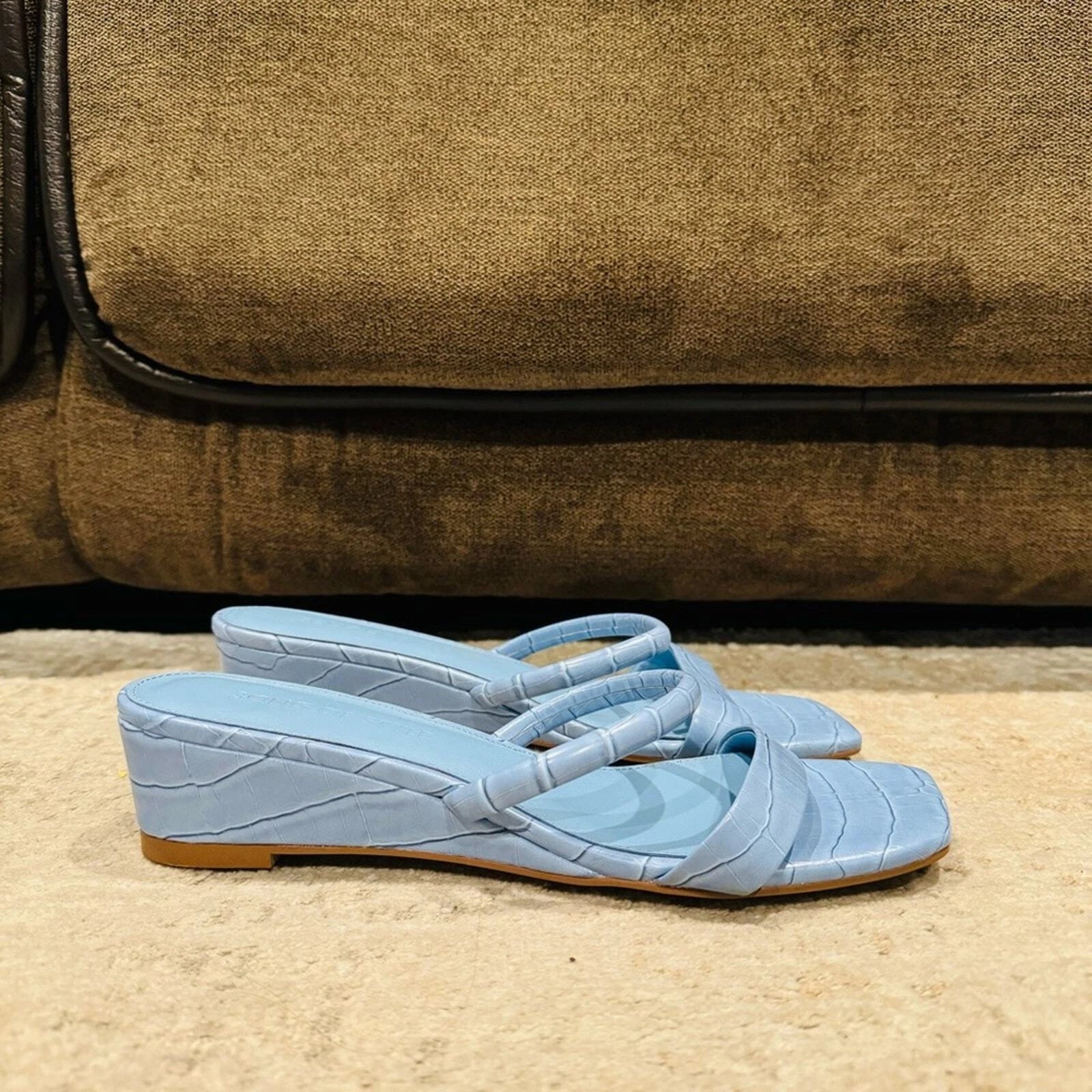 Song of Style fia sandal in Blue printed slide wedge sandal woman’s 10