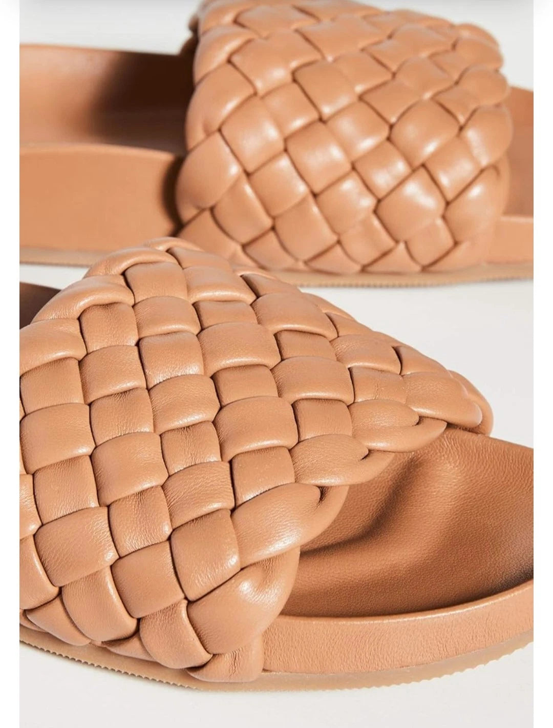 LOFFLER RANDALL Braided Soft Leather Slide Sandals Sonnie, Sz 8B, New In Box