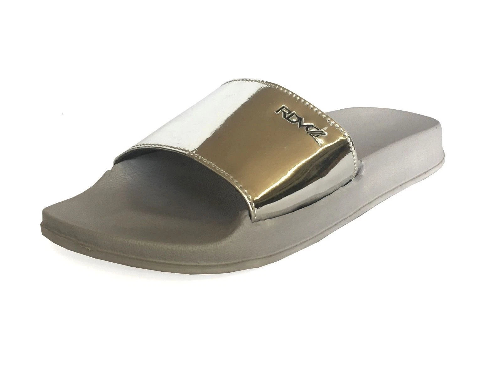 New Women's Metallic Fashion Slide Soft Rubber Bottom Beach Gym Pool Party-1818