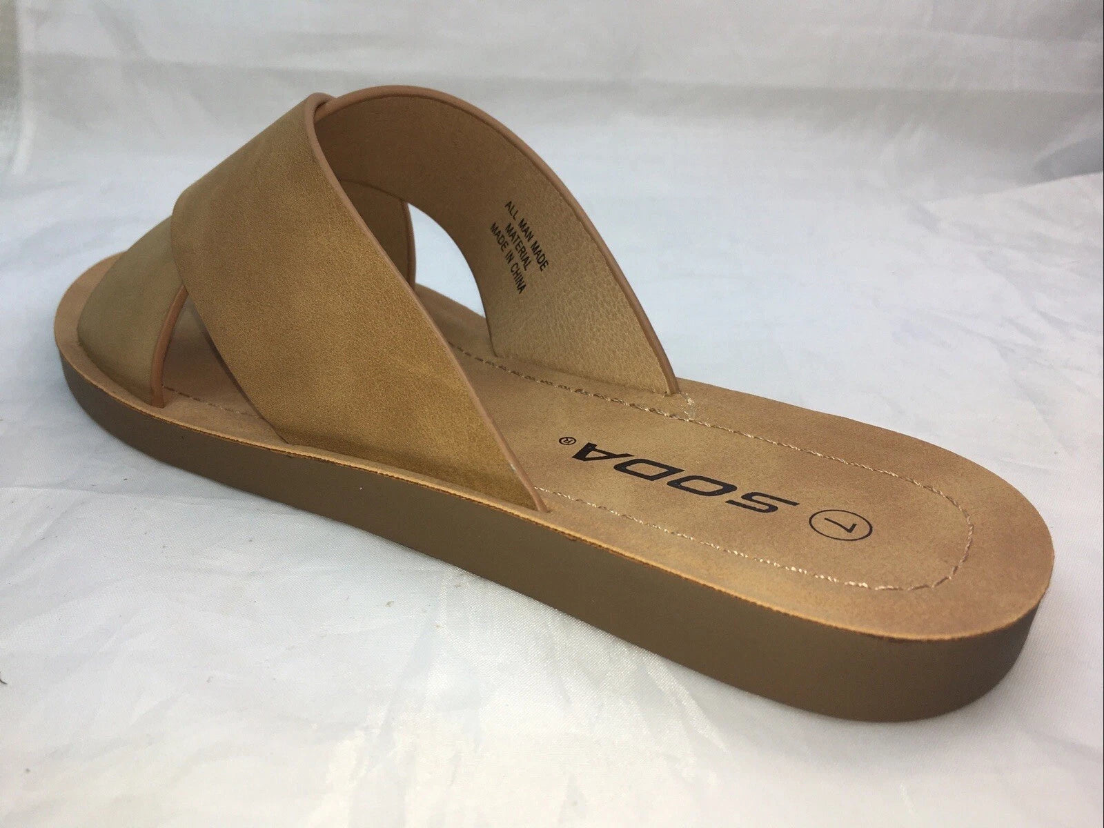 SODA-REFLECT-S NUBUCK PU X BANDS Flat Slide CASUAL Fashion Women Sandal Slip On