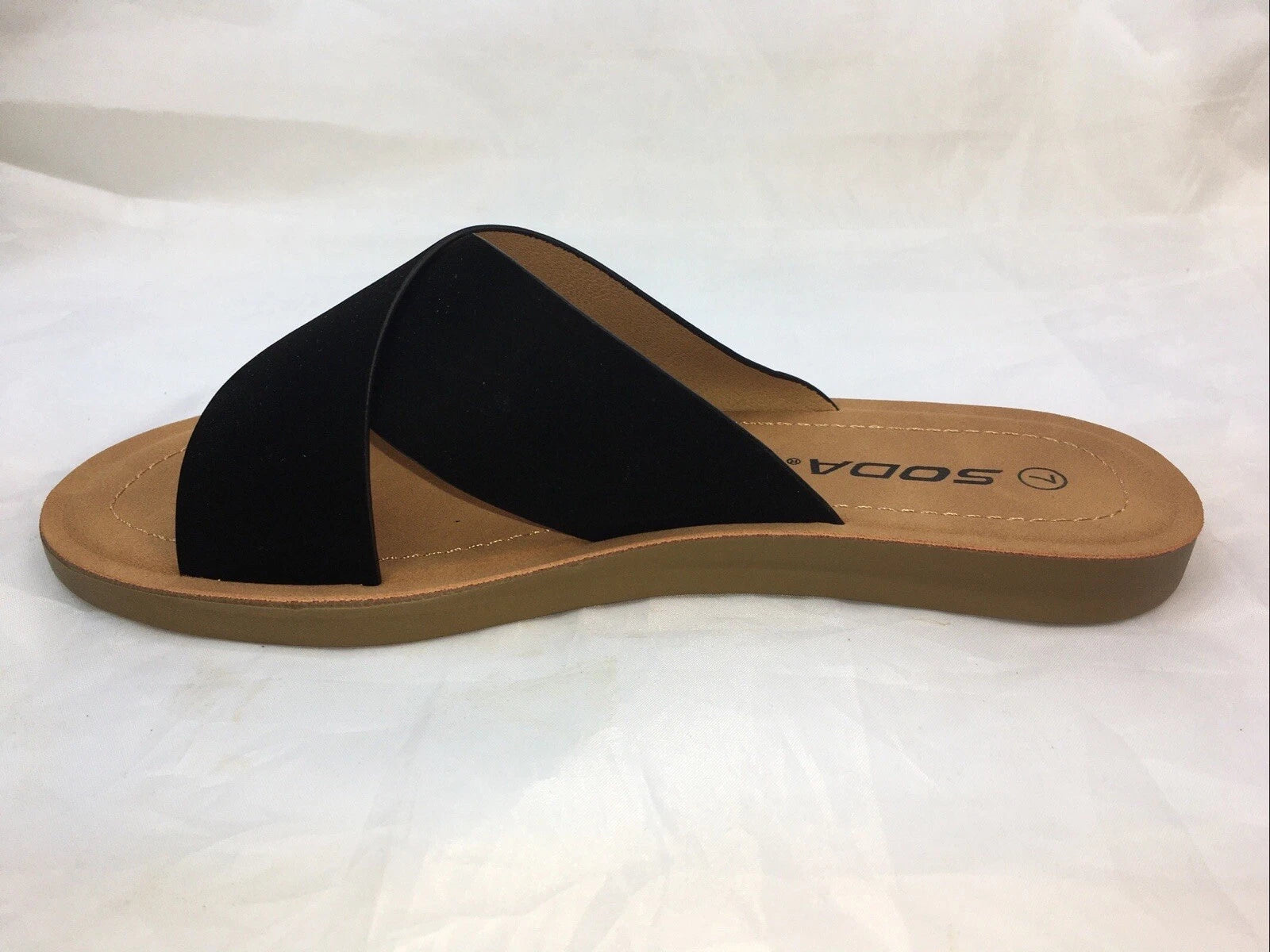 SODA-REFLECT-S NUBUCK PU X BANDS Flat Slide CASUAL Fashion Women Sandal Slip On