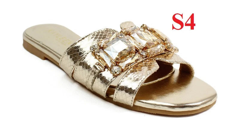 KARAUSA Fashion Bling Rhinestone  2 Buckles Sandal Slides, 2x$30, KARAUSA store