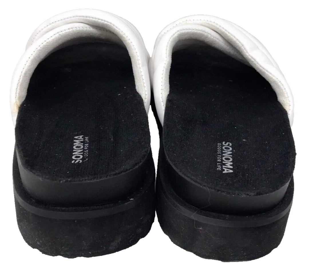Sonoma Women's Fusilli Platform Slip On Comfort Slides Sandals Wht Size:7.5 200R