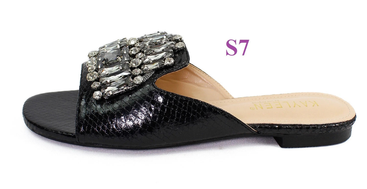 KARAUSA Fashion Bling Rhinestone  2 Buckles Sandal Slides, 2x$30, KARAUSA store