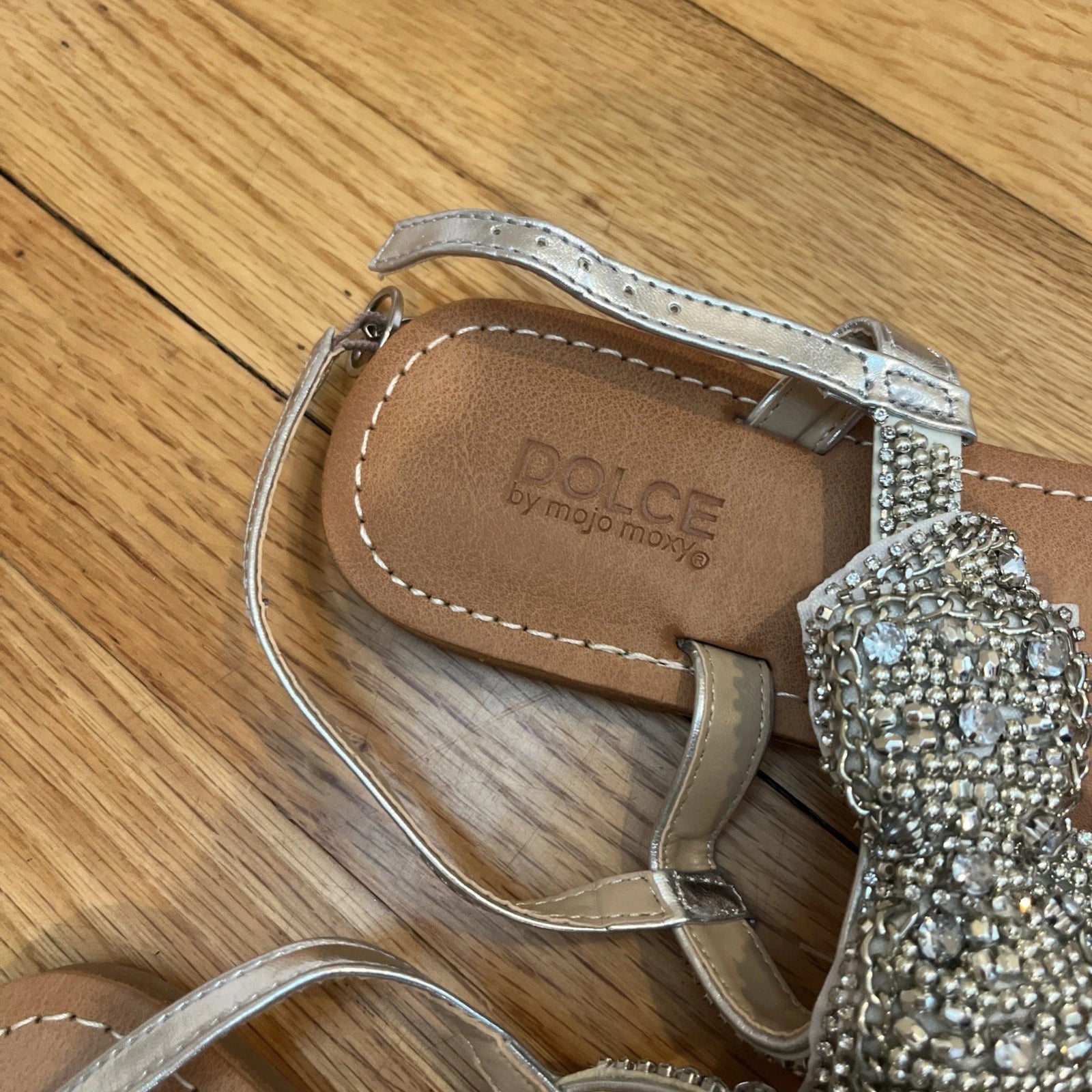 Silver Big Bow Women’s Sandals Size 7.5 Women's Shoes Fashion