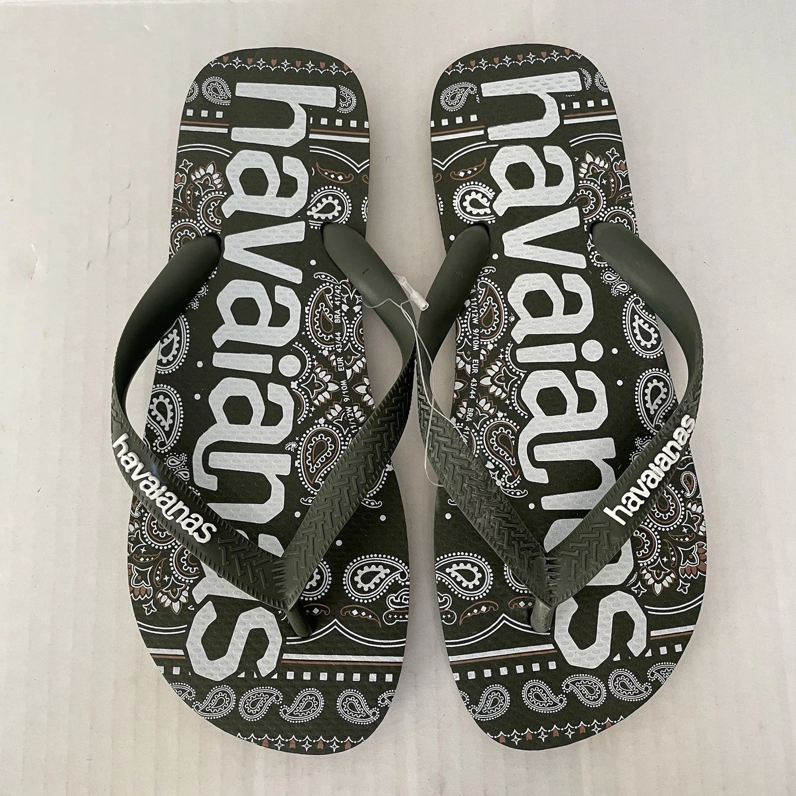 HAVAIANAS TOP LOGOMANIA FASHION FLIP FLOPS RUBBER THONG SANDALS Sz 41-42 US 9-10