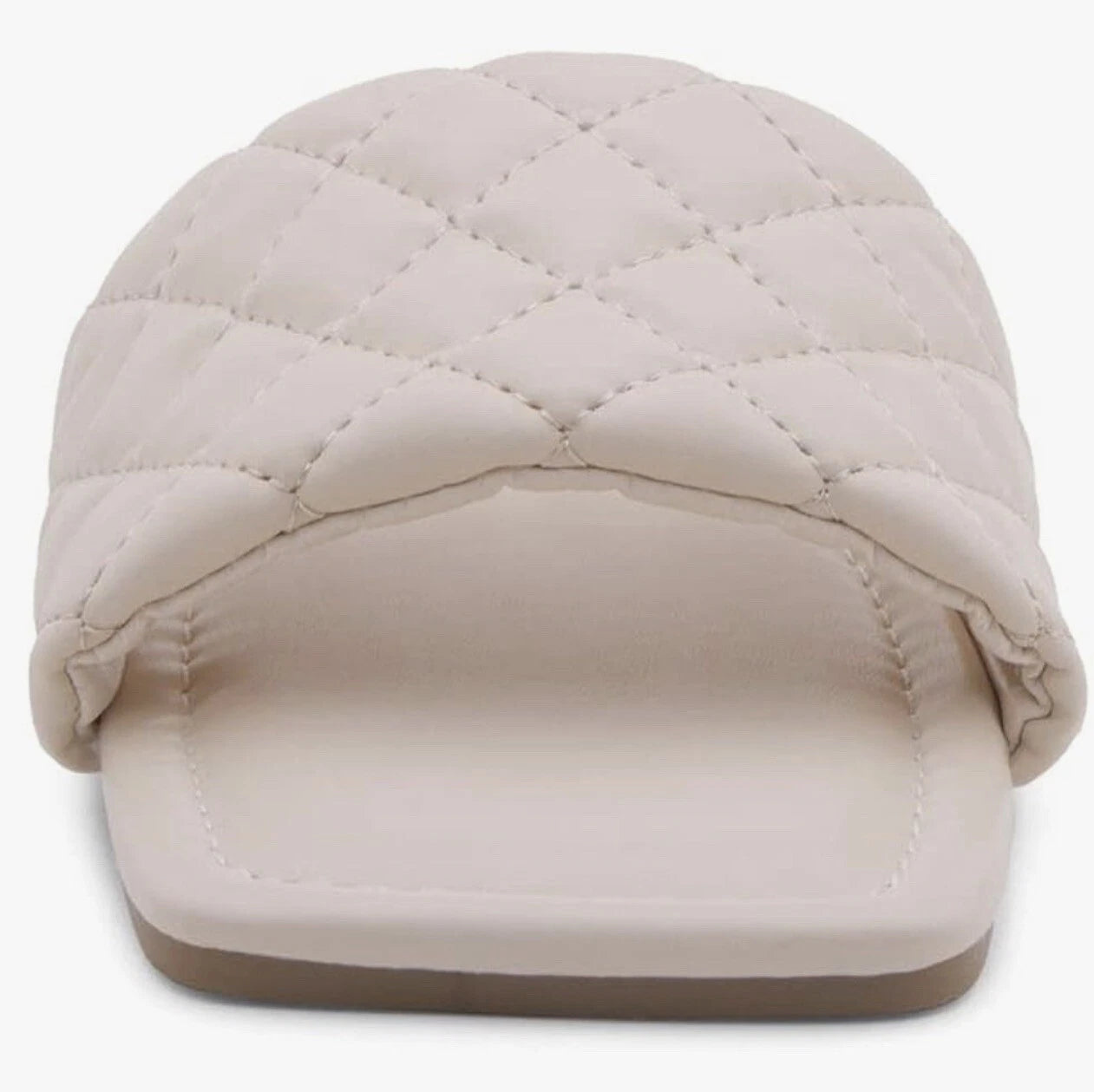 Shoe Land Women’s Flat Sandals Fashion Slides Square Open Toe Quilted Single ban