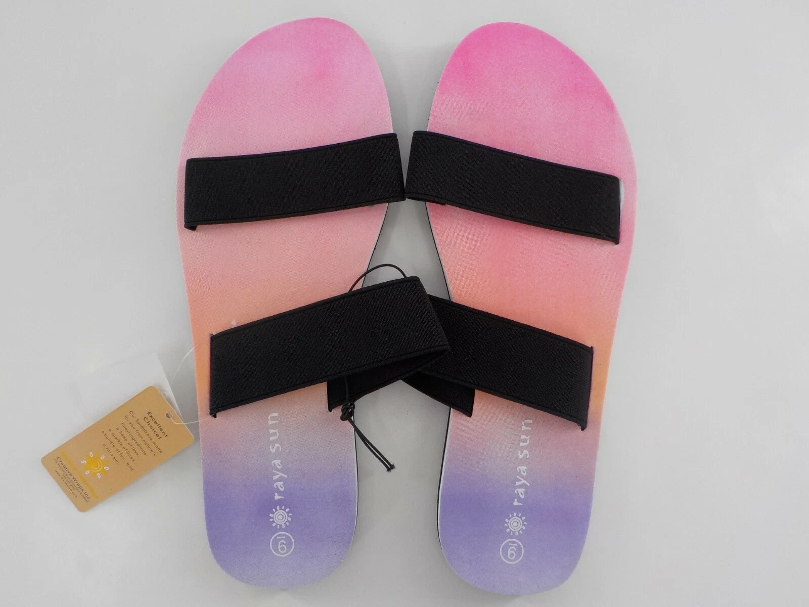 Raya Sun RS Surf Slide Flip Flops Ladies SZ 9 Pastel Sunrise Sunset Womens Beach