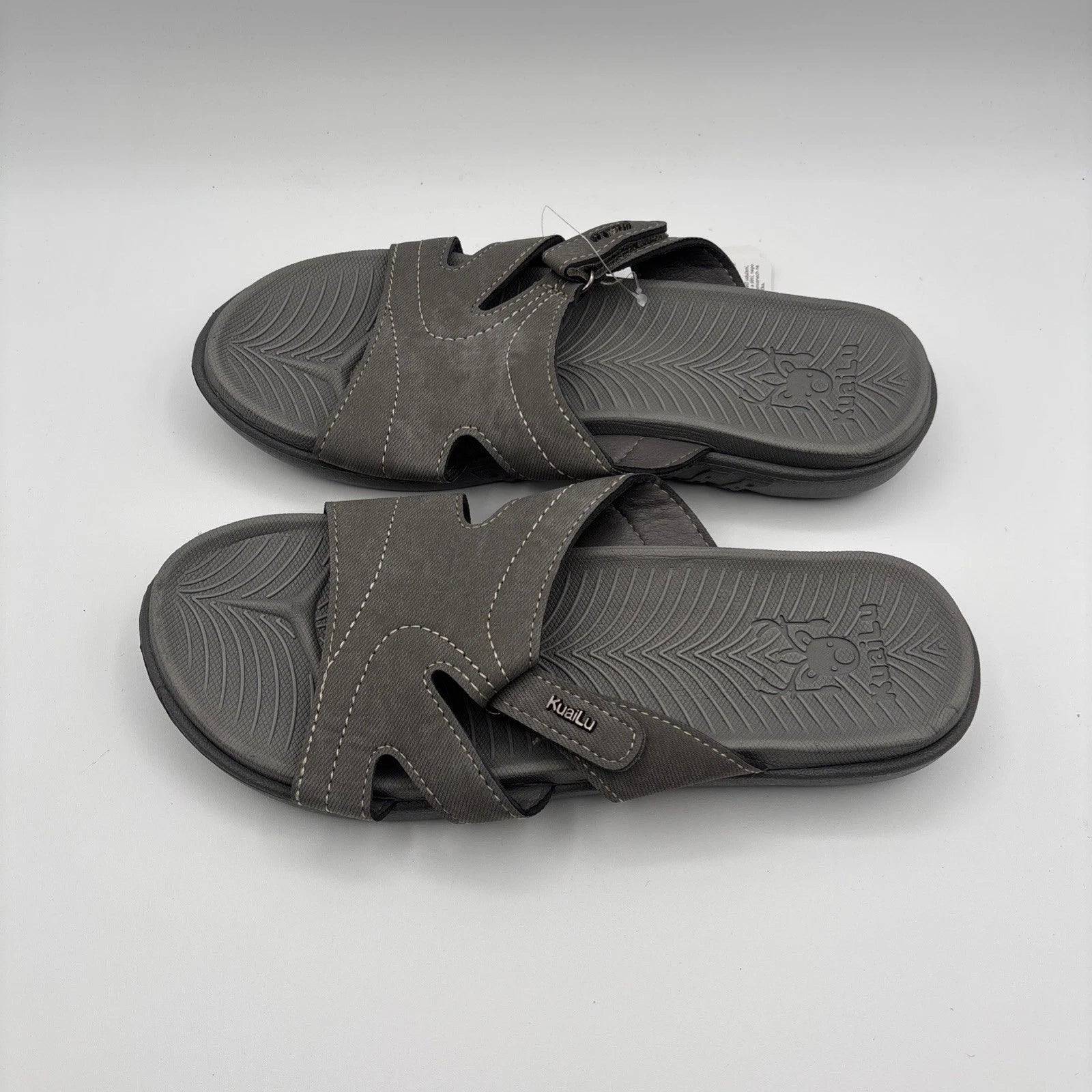 KuaiLu Womens Fashion Orthotic Slides Ladies Lightweight Athletic - Gray 8.5