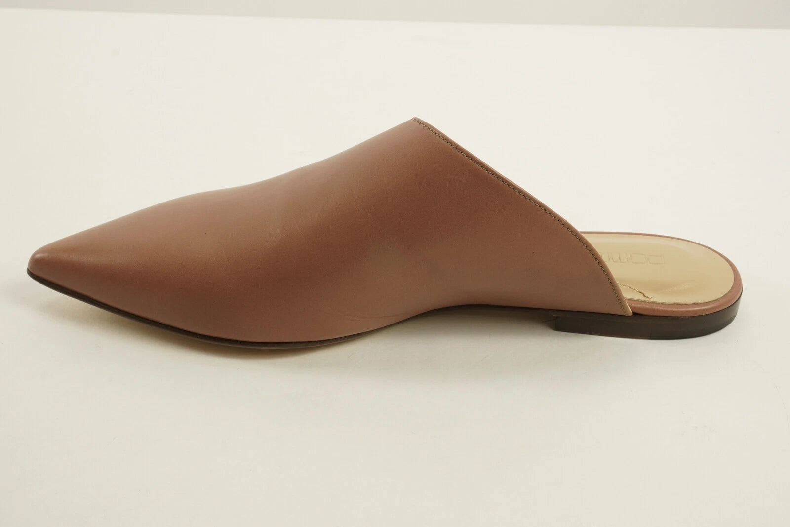 New 270$ Pomme D'or Size 38 Antique Rose Italian Leather Point Toe Slide Sandals