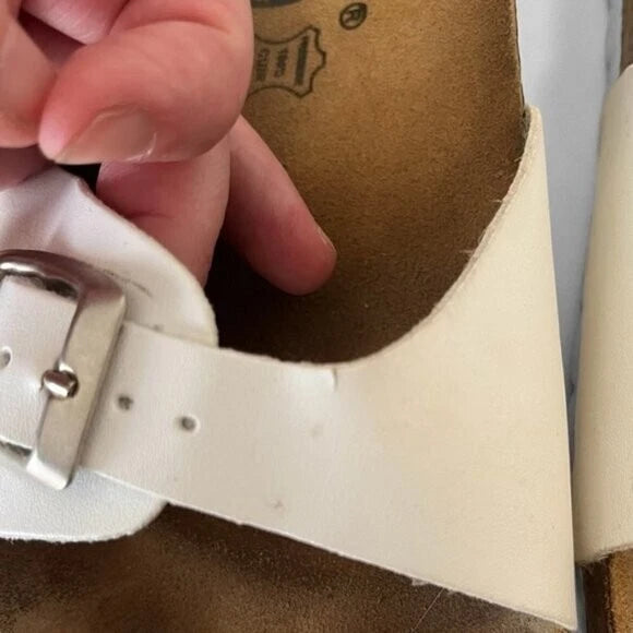 K. Daques “Madrid” Style Sandals in White Leather Size 40