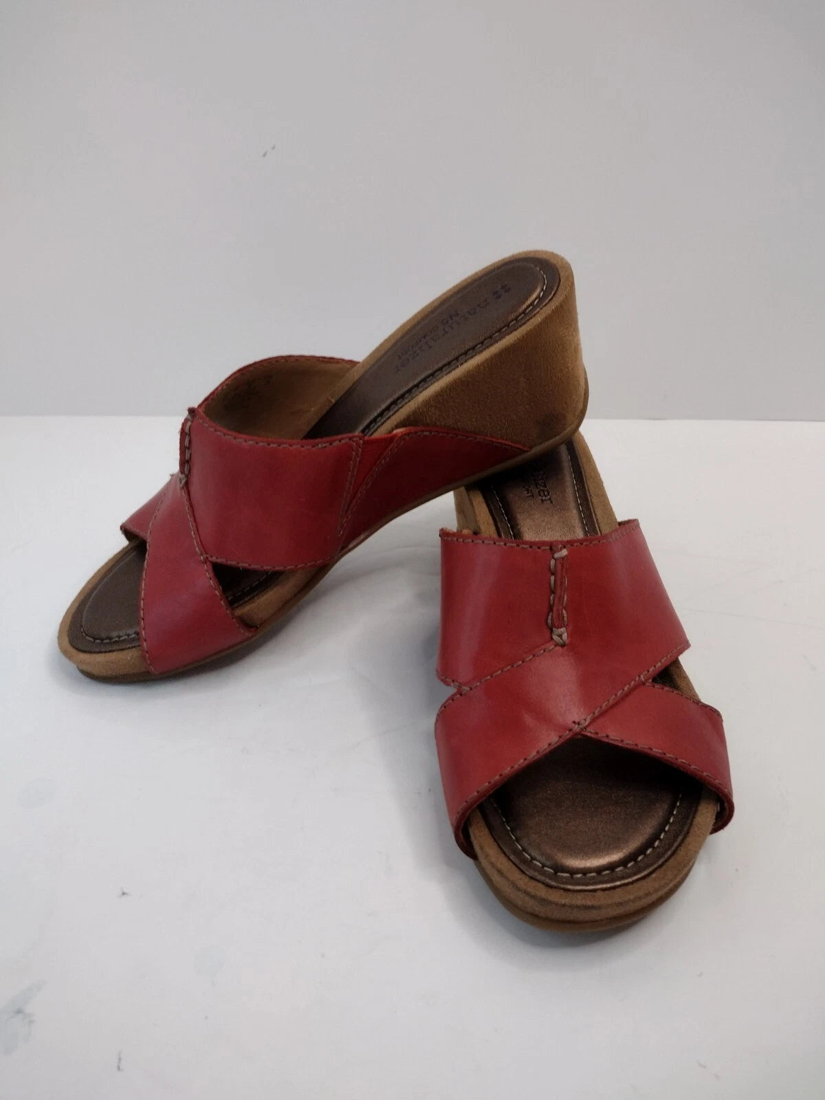 Naturalizer Pengo Style Cognac Color Slide Wedge Sandals.
